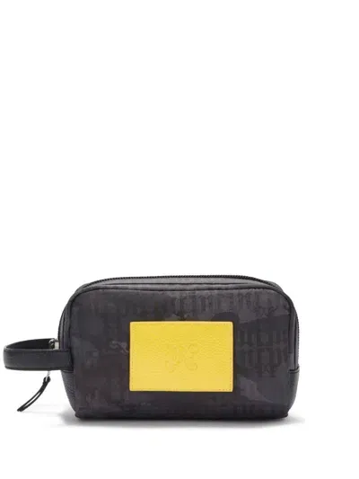 Palm Angels Logo-patch Monogram Pouch In Black