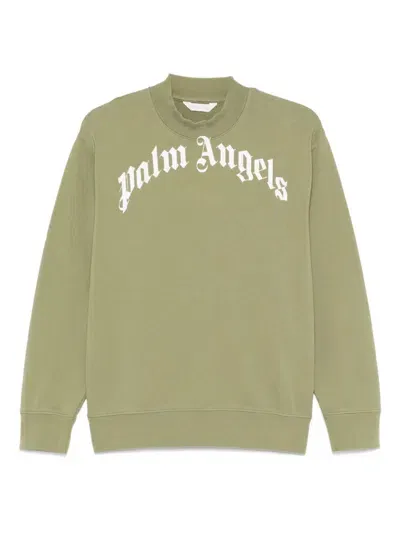 Palm Angels Logo-print Sweatshirt In 绿色