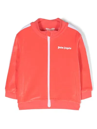 Palm Angels Babies' Logo-print Zip-fastening Jacket In 橘色