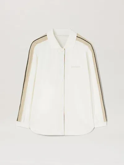 Palm Angels Logo Track Shirt In Neutrals