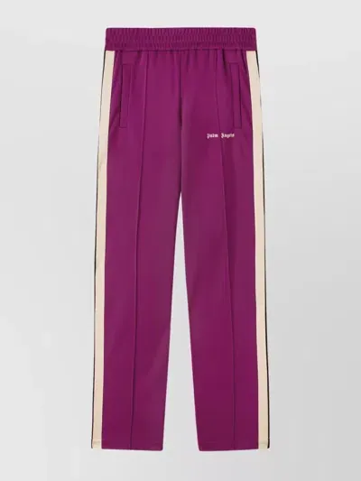 Palm Angels Logo-embroidered Straight-leg Track Pants In Purple