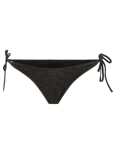 Palm Angels Lurex Bikini Bottom In Black