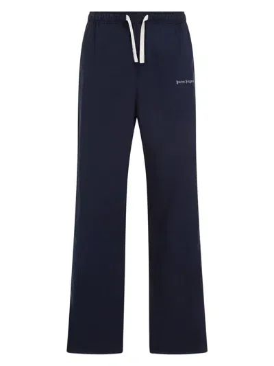 Palm Angels Mid-rise Straight-leg Trousers In Blue