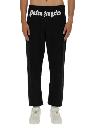 Palm Angels Jogging Pants With Logo In Black