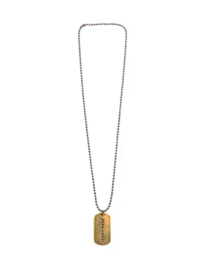 Palm Angels Military Platelet Necklace In Gold