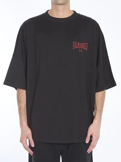 Palm Angels Mini College T-shirt In Black