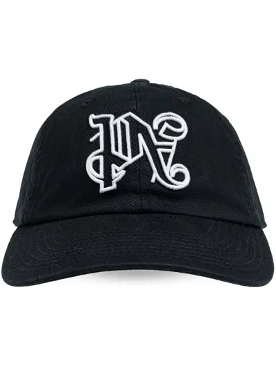 Palm Angels Monogram Baseball Cap In Black