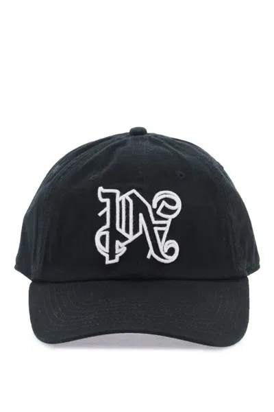 Palm Angels Monogram Baseball Cap In Nero