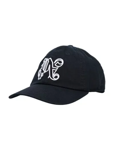 Palm Angels Monogram Cap In Black