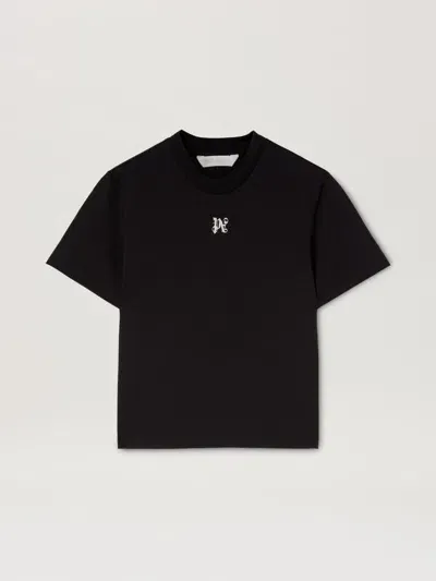 Palm Angels Monogram Fitted T-shirt In Black