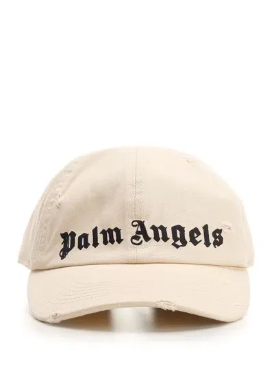 Palm Angels Monogram Logo Hat In White