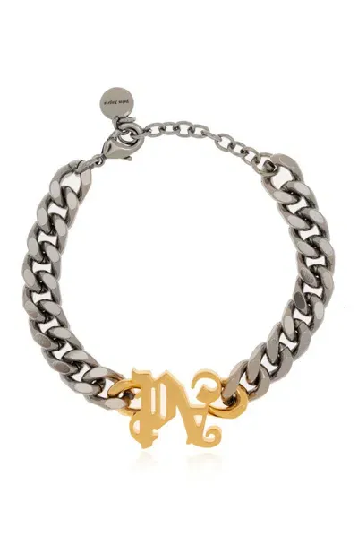 Palm Angels Monogram Pendant Bracelet In Silver