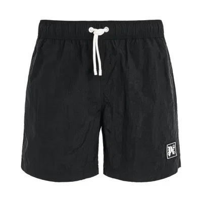 Palm Angels Monogram Swim Shorts In Black