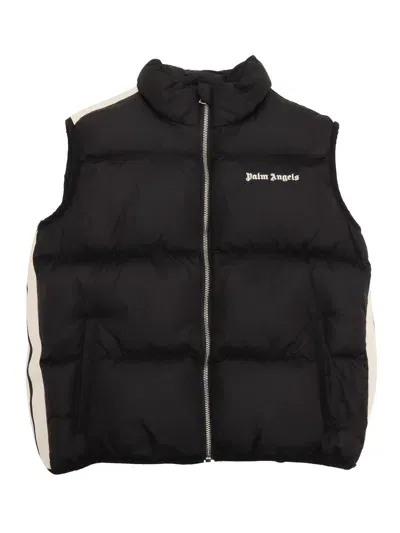 Palm Angels Kids' Pa Track Puffer Vest Black Off White