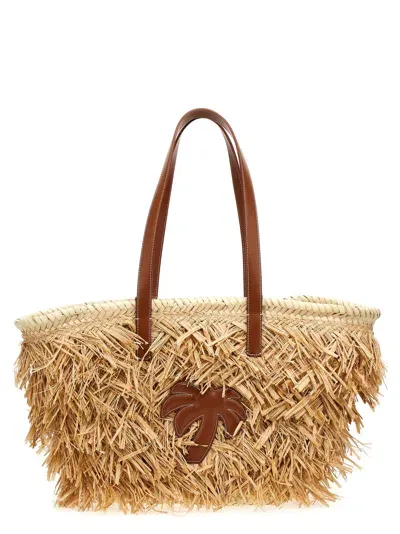 Palm Angels Palm Basket Shopper In Beige