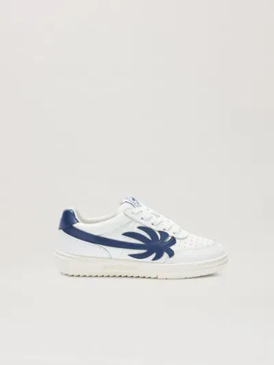 Palm Angels Palm Beach University Leather Sneakers In White