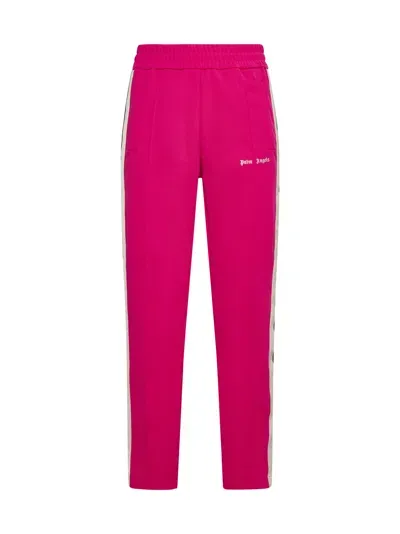 Palm Angels Pants In Fuchsia Fluo,off White