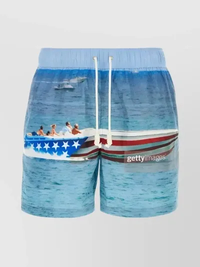 Palm Angels Getty Speedyboat Swimshorts In Multicolor