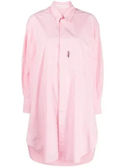 Palm Angels Cotton Shirt Dress In Pink