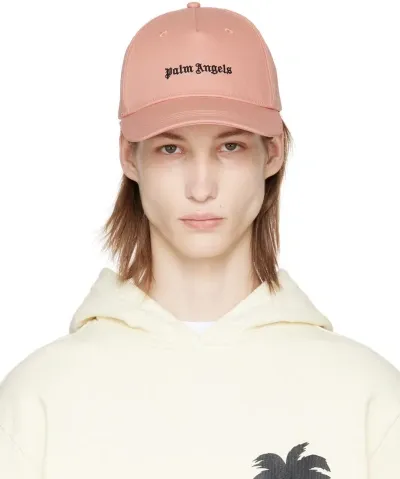 Palm Angels Classic Logo Cap In Pink Black