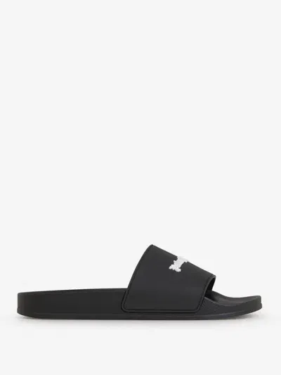 Palm Angels Pool Logo Sandals In Black