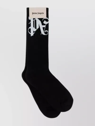 Palm Angels Pa Monogram Socks In Black