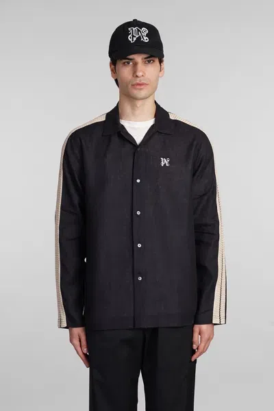 Palm Angels Shirt In Black Linen