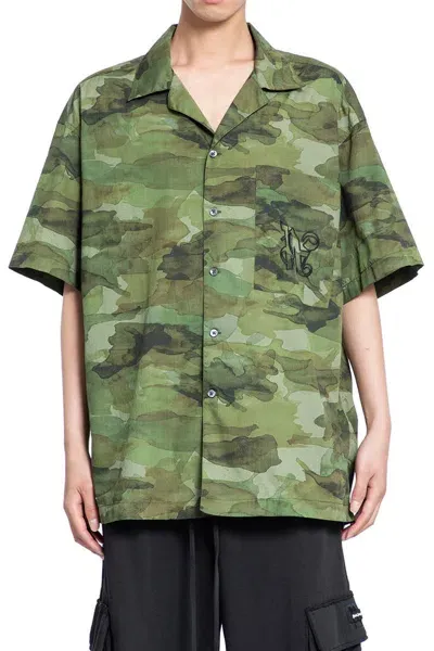 Palm Angels Short Sleeves In Green