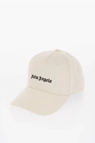 Palm Angels Solid Color Cap With Embroidered Logo In Neutral