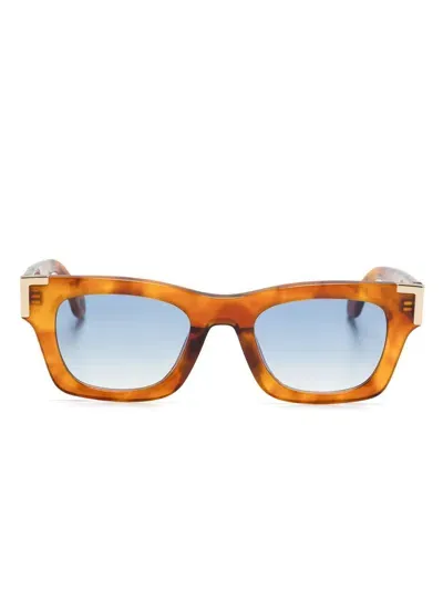 Palm Angels Square-frame Sunglasses In Light Havana Gradient Blue