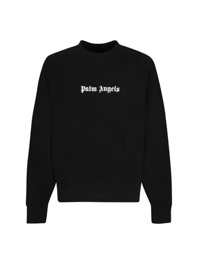 Palm Angels Sweatshirt In White/black