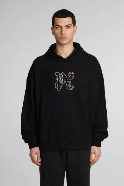 Palm Angels Black Monogram Statement Hoodie