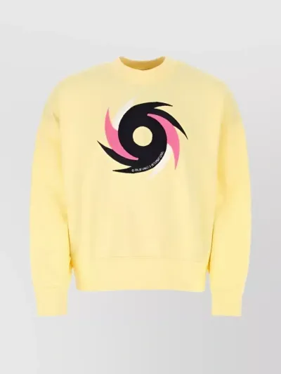 Palm Angels Graphic-print Sweatshirt In Yellow