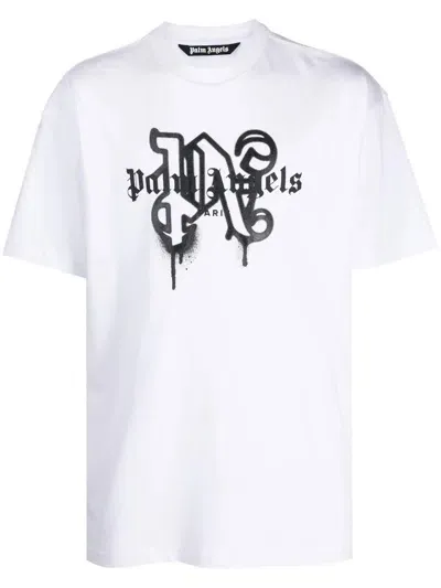 Palm Angels Logo-print T-shirt In White