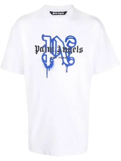 Palm Angels Grafitti-print T-shirt In White