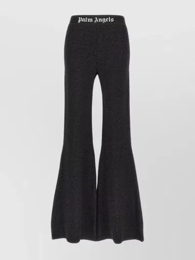 Palm Angels Black Knit Flared Trousers For Women From