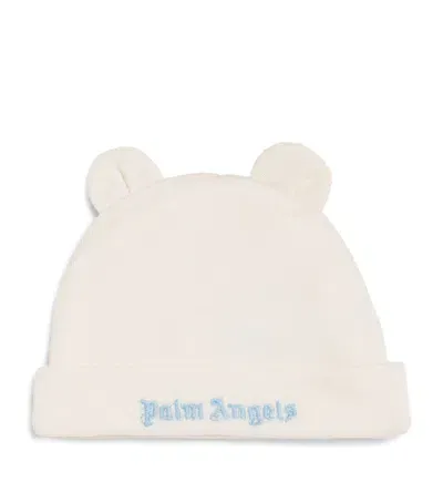 Palm Angels Kids' Teddy Bear Beanie In Blue