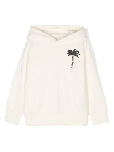 Palm Angels Kids' The Palm Hoodie In Neutrals