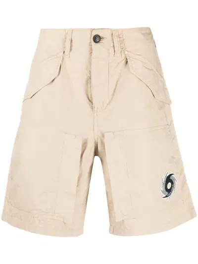 Palm Angels Tornado Cotton Cargo Shorts In Neutrals