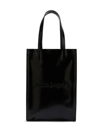 Palm Angels Debossed-logo Tote Bag In Black