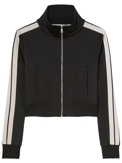 Palm Angels Side-stripe Track Jacket In Black