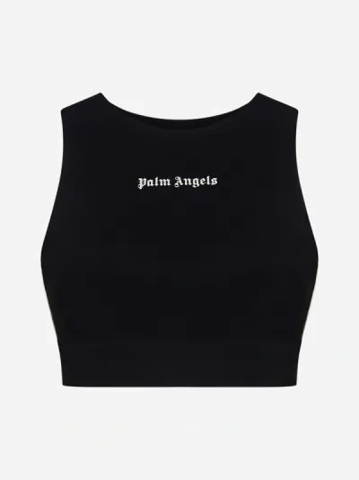 Palm Angels B Track Training Sports Top In Black,off White