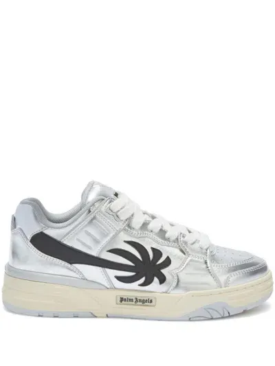 Palm Angels Venice Mirror Lace-up Sneakers In Silver