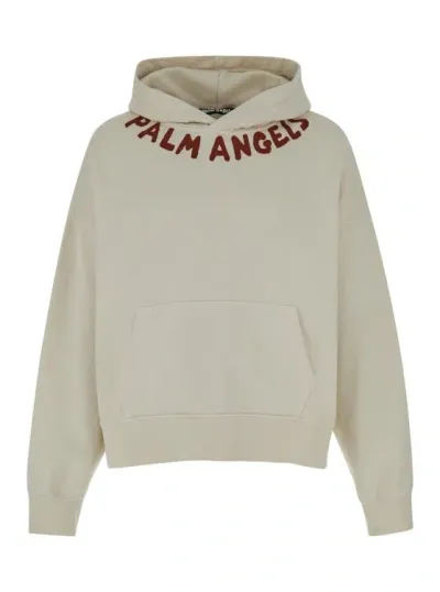 Palm Angels Seasonal Logo Hoody Off White Red