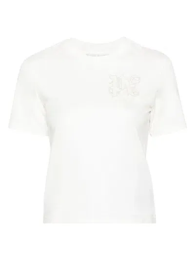 Palm Angels Logo Cotton T-shirt In White