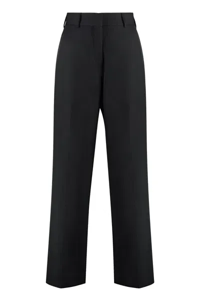 Palm Angels Wool Blend Trousers In Black