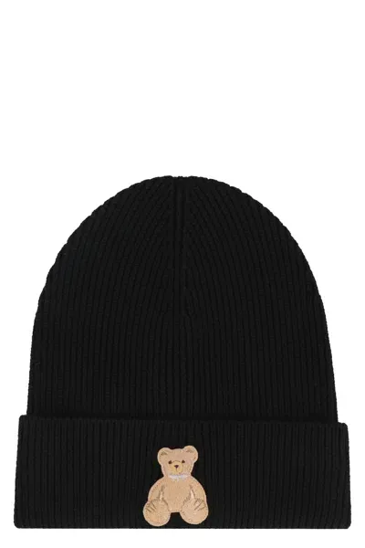 Palm Angels Wool Hat In Black