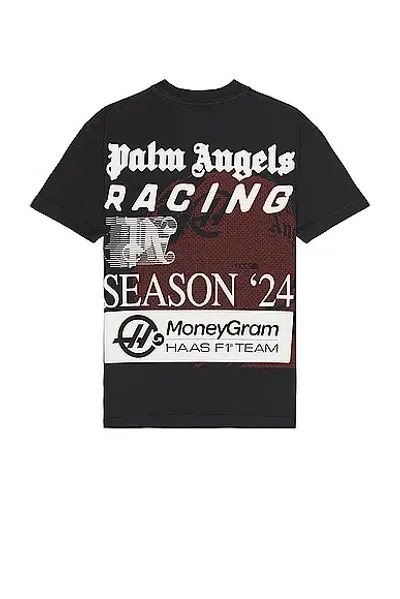 Palm Angels X Haas Racing Club Tee In Black & Off White