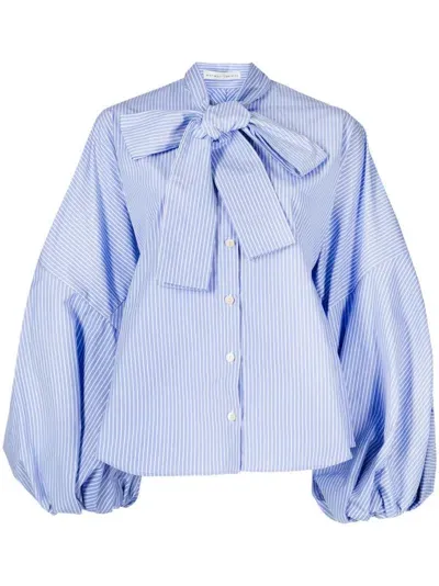 Palmer Harding Striped Bell-sleeves Blouse In Blue