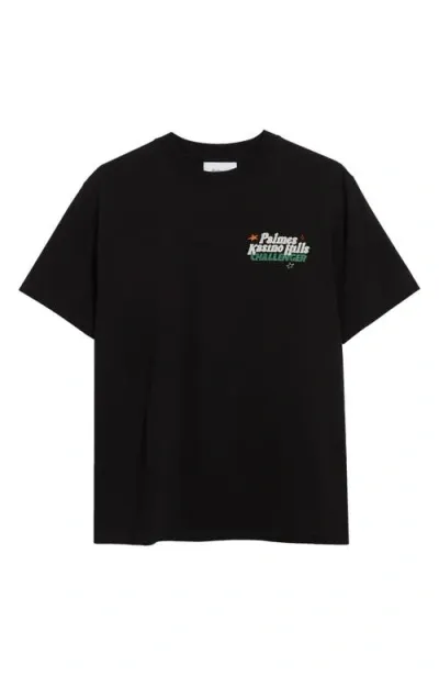 Palmes Kasino Hills Challenger Cotton Graphic T-shirt In Black